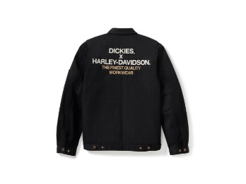 Harley-Davidson Herren Eisenhower Jacke – Dickies Quilted Lined Schwarz