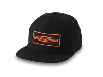 Stacked Bar & Shield 5-Panel Cap Black