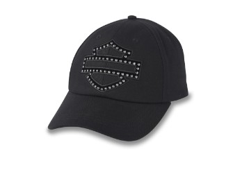 Baseball Cap Bar & Shield Embellished black