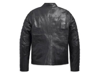 Herren Ozello Perforated Slim Fit Leather Jacket