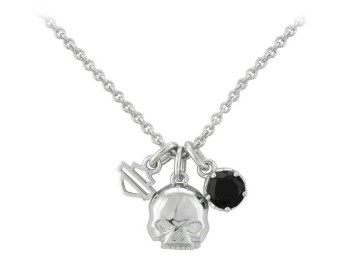 Kette Silver Skull & Stone Necklace