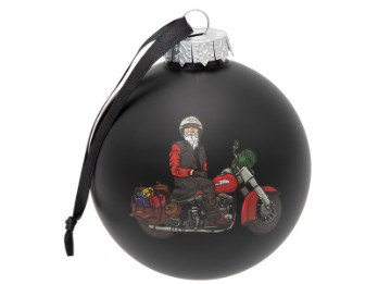 Biker Santa Ball Ornament 2024