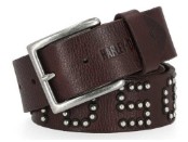 Damengürtel Leder mit Nieten - Braun