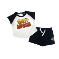 Harley-Davidson® Baby Mädchen 2 Stück Kleinkind T-Shirt & Shorts Set
