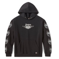 Dickies x H-D Oversized-Kapuzenpullover mit geflügeltem Hufeisen – Schwarz