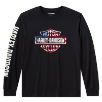  H-D Longsleeve Stars & Stripes schwarz