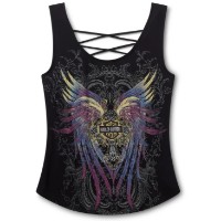 Damen  Bling H-D® Moto Wings Tank 