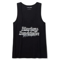Damen-Tanktop mit V-Ausschnitt und glitzernden Details - schwarz