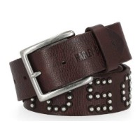 Damengürtel Leder mit Nieten - Braun