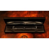 Harley-Davidson® Damenamband Schwarz & Weiß Unendlichkeit Herzen Sterling Silber
