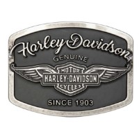 Harley-Davidson® Women's B&S Genuine Wings Gürtelschnalle - antik vernickelt