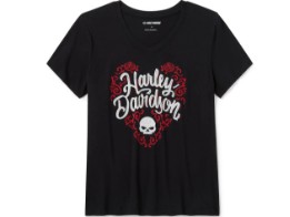 Damen-T-Shirt mit Strass-Verzierung (HD Roses), 