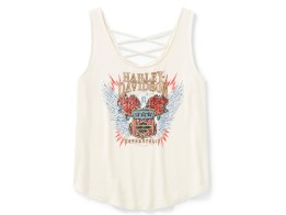 Bling H-D Road Trip Laced Back Tank für Damen