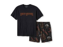 Kurzärmeliges Harley-Davidson Pyjama-Set für Herren