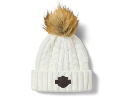H-D Leather Patch Pom Beanie