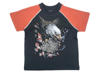 Eagle Knit Raglan-T-Shirt für Jungen mit kurzen Ärmeln