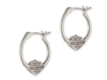 H-D Damenohrringe `Bar & Shield´ messingplatiert 