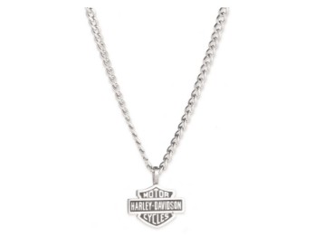Harley-Davidson® Men's 24 in. Bar & Shield Script Chain Necklace, Stainless Steel