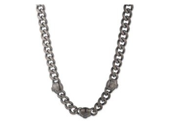 H-D Halskette Willi G Edelstahl mit Hämatitbeschichtung