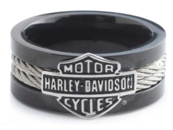 H-D Ring „Bar & Shield“ aus Edelstahl