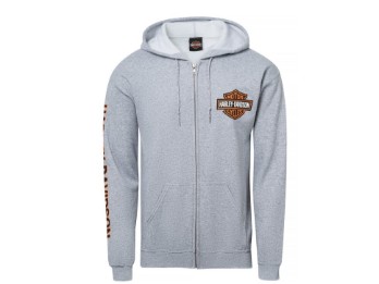 Herren Shop Zip Hoodie `B&S´ - grau