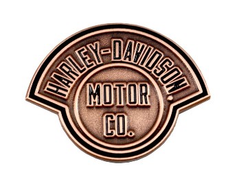 Harley-Davidson® 1.5 inch. Copper Harley Metal Pin, Copper & Black Finish