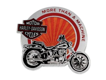 Harley-Davidson® 1.5 inch. More than a Machine Metal Pin, Silver & Orange Finish
