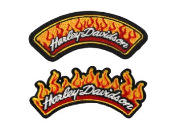 Harley-Davidson® 3.5 in. 2-Pack Spicy H-D Emblem Sew-On Patches Set, Black/Orange