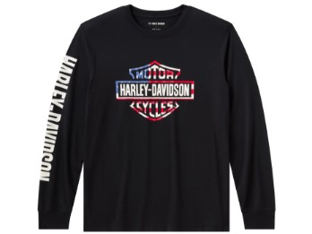  H-D Longsleeve Stars & Stripes schwarz