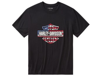 H-D T-Shirt Stars & Stripes schwarz