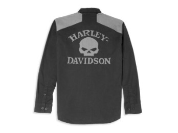 Herrenhemd 'Willie G Skull Shoulder Colorblock'