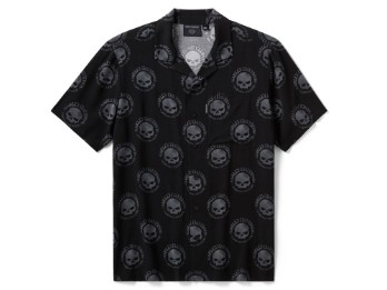 H-D Willie G Skull Aloha Shirt