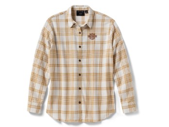 H-D Vintage-Fransenbluse mit Karomuster