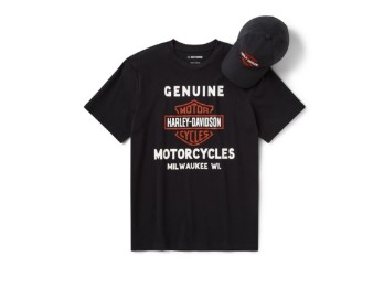 Bar & Shield Mütze- und T-Shirt-Geschenkset für Herren