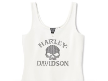 Willie G Skull Bling Tanktop für Damen - weiß
