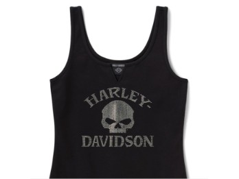 Willie G Skull Bling Tanktop für Damen - schwarz