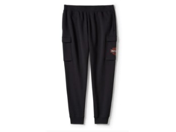 Harley-Davidson Freizeit Fleece-Cargohose - schwarz