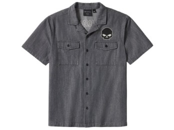 Harley-Davidson Kurzarmhemd Willie G Skull Denim