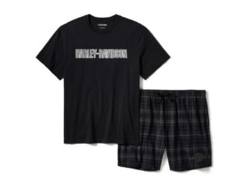 Kurzärmeliges Harley-Davidson  Pyjama-Set für Herren 