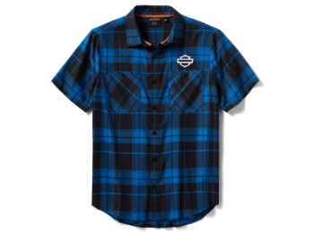 H-D TECH Coolmax Plaid Shirt - blau