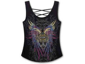Damen  Bling H-D® Moto Wings Tank 