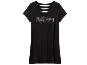 Damen Bling Kurzarm-Tunika