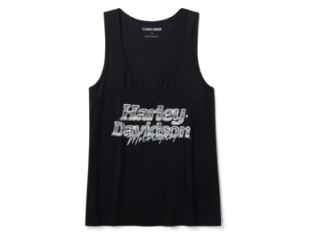 Damen-Tanktop mit V-Ausschnitt und glitzernden Details