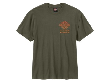 T-Shirt Engine Twins - grün