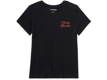  Damen T-Shirt Essential Bling V-Neck