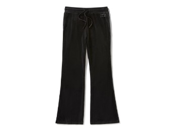 Velourshose Bootleg - schwarz