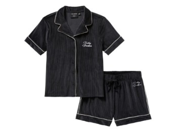 Damen Schlafanzug Set Short Velour