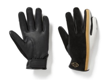 Mixed Media Leder-Motorradhandschuhe für Damen