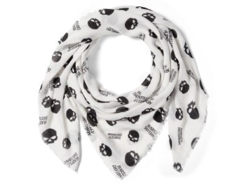 Damen Willie G Skull Halstuch / Schal - Weiß & Schwarz