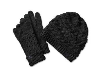 Harley-Davidson Mütze und Handschuhe Geschenkset für Damen 